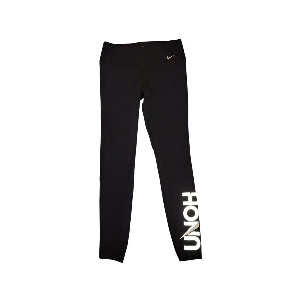 Nike Dri-FIT UNOH Black Reflective Graphic‎ Athletic Leggings Womens Medium